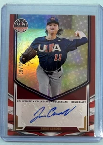 2025 Panini Stars & Stripes Jamie Arnold Red Foil Auto RC Rookie #d 39/99 SP - Picture 1 of 2