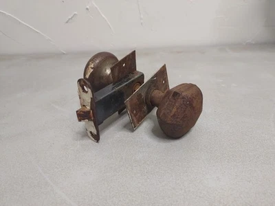 Vintage Door Latch , Knobs and Back Plates Set - Image 1 of 4