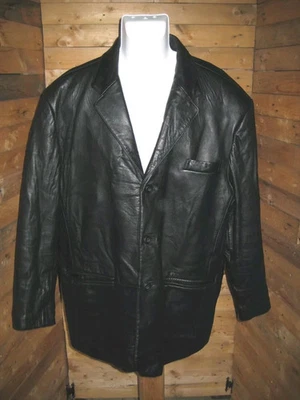 Blazer Abrigo Chaqueta De Colección J Ferrar Para Hombres XL Cuero Negro Lujo Mantequilla SÚPER Suave Foto 1 de 4