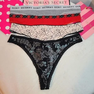 Bragas clásicas de algodón y encaje Victoria's Secret 4pk talla XL multicolor - Imagen 1 de 6