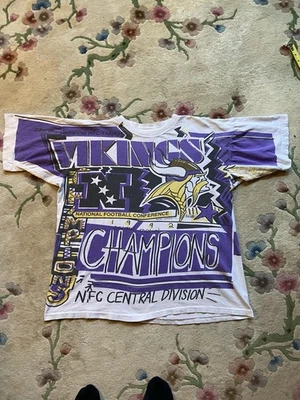 Camisa De Colección Años 90 1992 Minnesota Vikings Fútbol Estampado XL Usada  Foto 1 de 4