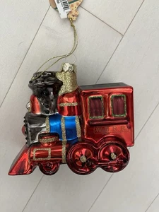 Ornamento in vetro soffiato treno parchi Disney NUOVO con etichette - Foto 1 di 7