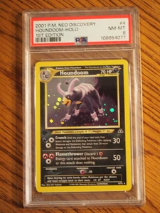 Pokemon 1st Edition Neo Discovery Houndoom rare foil card, PSA 8 - Picture 1 of 22