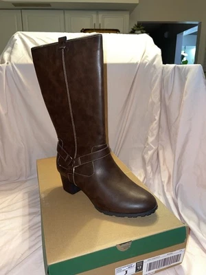 Nuevas BOTAS JBU Jambu Marrón Cuero Alto Cremallera Resistente al Agua Para Mujer Talla 12 M Foto 1 de 4