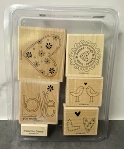 Stampin' Up "Love You Much" Set of 6 Heart, Love, Birds Unused stamps - Picture 1 of 4