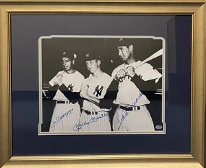 Mickey Mantle Ted Williams Joe DiMaggio Signed 11x14 Photo Framed SGC Auth - Picture 1 of 2