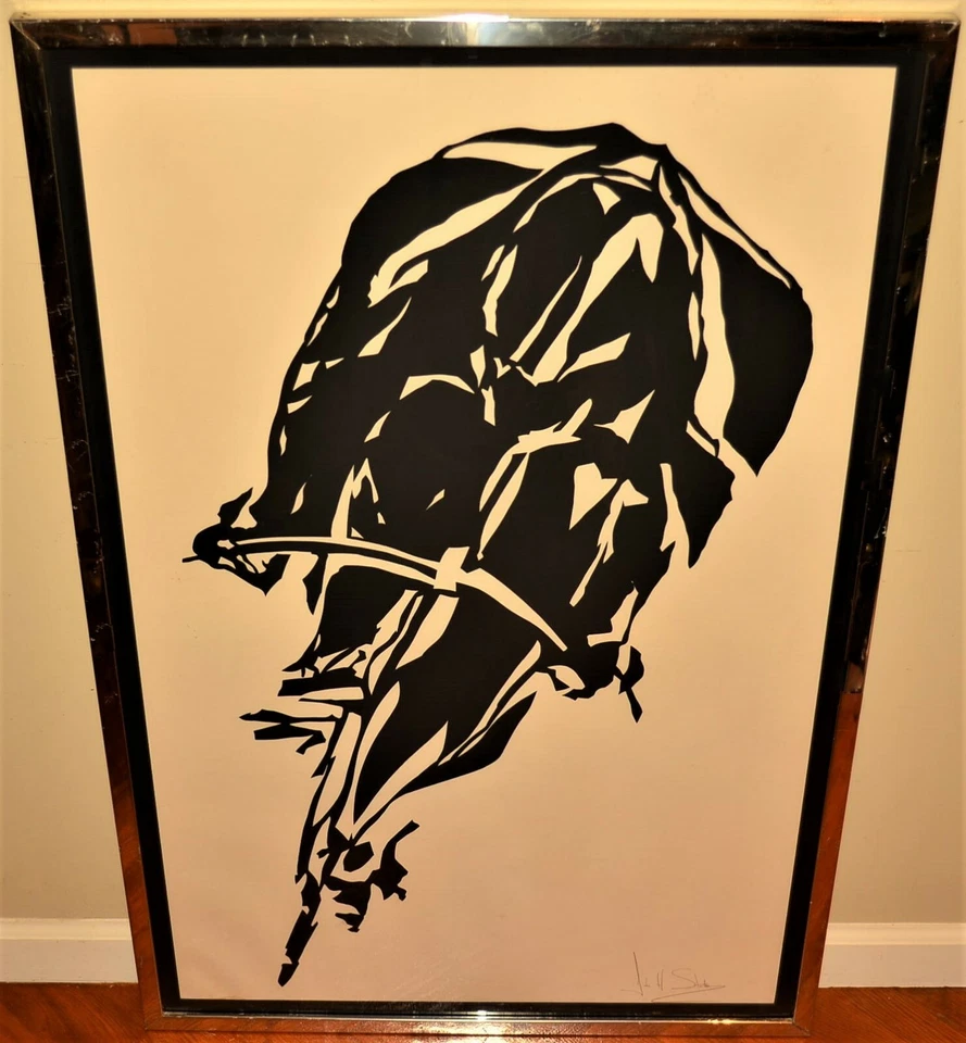 JOHN STRITCH Original De Colección Firmado Bicicleta Deportiva Ciclista Retrato Serigrafía Foto 1 de 4