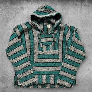 Mexican Baja Hoodie Woven Hooded Sweater Surfer Drug Rug XL - Picture 1 of 3