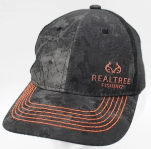 Realtree Fishing Ladies Ponytail Mesh Trucker Hat Snapback WAV3 Black & Orange - Picture 1 of 13