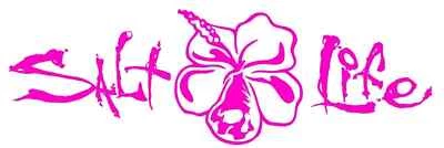 Salt Life Decal - 12" Medium Surface Mount Sticker - Hibiscus - Pink SAD931