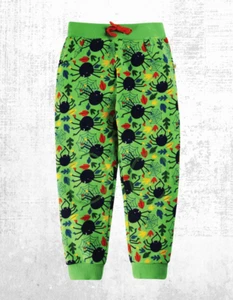 Ex Frugi Kids Printed Snug Joggers in Green Spiders (A Bit Defect) - Picture 1 of 4