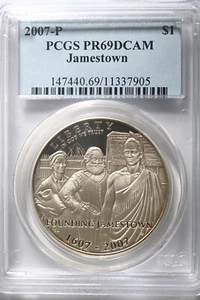 2007 P Jamestown $1 Silver 400th Anniversary coin-PCGS PR69 DCAM - Picture 1 of 2