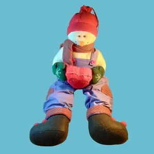 Muñeco de nieve grande felpa invierno vacaciones decoración 32 pulgadas asiento cuidador - Imagen 1 de 10