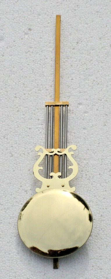 Pendulum Rod & Bob with Lyre decoration for Quartz Movements.  Choice of length - Image 1 of 1