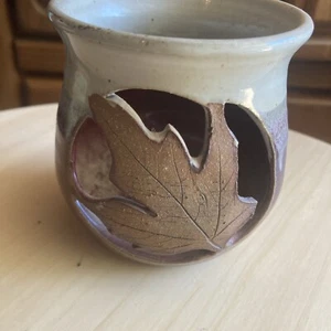 ALEWINE POTTERY Signed Maple Leaf Luminary Candle Holder Gatlinburg TN - Picture 1 of 4