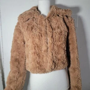 Shein Womens Foccy Brown Long Sleeve Collared Teddy Coat Jacket Size Small - Picture 1 of 10