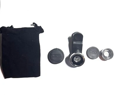 Camera Lens Kit Clip On Wide Angle Macro Fisheye Universal iphone Android Laptop - Image 1 of 4