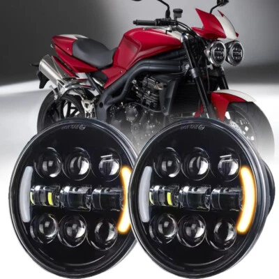 2 faros LED de 5,75" para faros Triumph Speed Street Triple Rocket DRL Foto 1 de 4