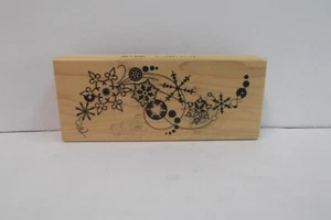 SWIRLY SNOWFLAKES WOODEN STAMP BY INKADINKADO - Picture 1 of 3