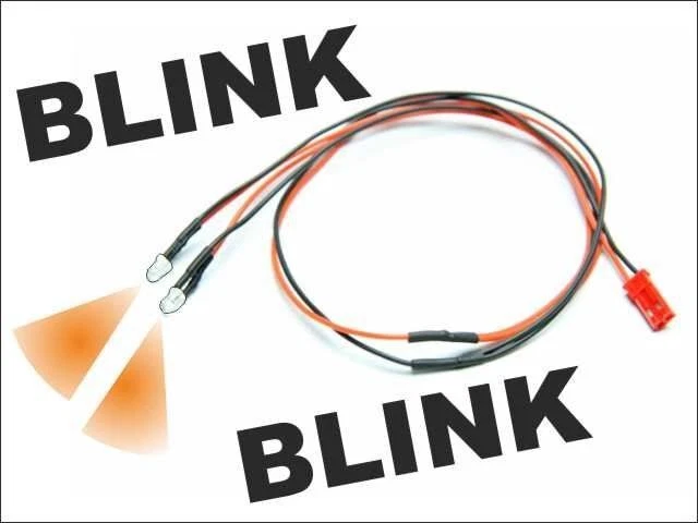 Rc Modellbau 2x LED Licht Kabel Blinkend Farbe Orange C5456 - Bild 1 von 1