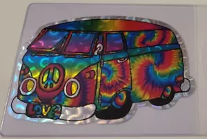 VOLKSWAGEN VW Swirl TIE-DYE Hippy VAN Vintage PRISM VENDING MACHINE STICKER CARD - Picture 1 of 3