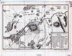 Antique map, Silesia, Siege of Neiss (Nysa, Poland), 1758 - Picture 1 of 1