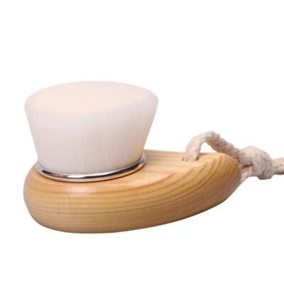 Facial Cleansing Brush Wood Handle Beauty Soft Fiber Face Body Skin Massage Tool - Image 1 of 4
