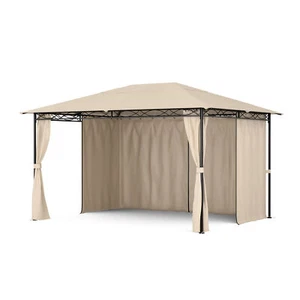 Pavillon 3x4 wasserdicht stabil Gartenpavillon metall 4 Seitenwänden beige - Bild 1 von 8