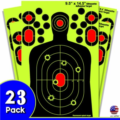 23Pack Reactive Splatter Gun Rifle Pistol Shooting Targets Glow Shot 9.5" X14.5"