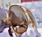 Cartier Vendome decor diamond Pavè gold Frame Sunglasses vintage 1980 New Custom