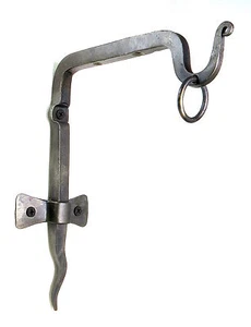 Handgefertigte Regalhalterung + Ring Mobiltopf Wandaufhänger Schmiedeeisen Vorhang Haken - Bild 1 von 10
