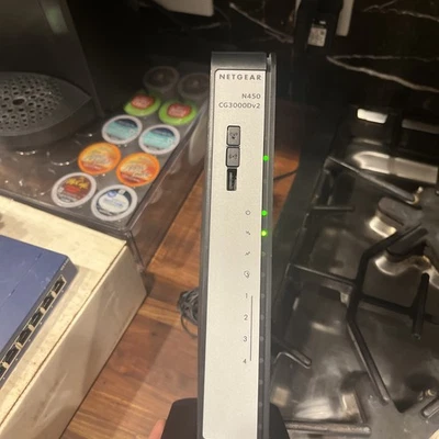 NETGEAR N450 CG3000Dv2 Wireless DOCSIS 3.0 Data Gateway Modem Router Black - Image 1 of 2