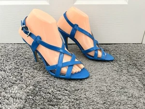 Next Women's Blue Strappy Heeled Sandals Size 5 EU 38 - Picture 1 of 16