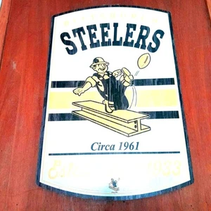 Wood Sign NFL Steelers 11"x17" Slogan Pittsburgh Man Cave Distressed New - Picture 1 of 3