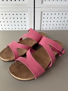Bearpaw Teressa Sandal Pink Open Toe Cork Women's Size 11 Faux Leather - Picture 1 of 6
