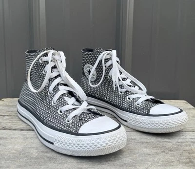 匡威 Converse Chuck Taylor All Star 尺码 6 高帮蒸汽黑色白色女式滑板 — 第 1/4 张图片