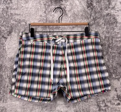 Sundek Swim Trunks 34 Mens Colorful Plaid Mesh Brief Drawstring Swimwear - Image 1 of 4