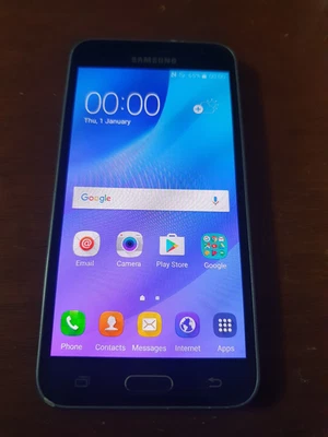 Samsung Galaxy J3 2016- 16GB - Blue O2 Smartphone - Image 1 of 4