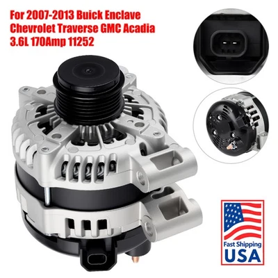 Alternator For 2007-2013 Buick Enclave Traverse GMC Acadia 3.6L 170Amp 6-Groove Foto 1 de 4