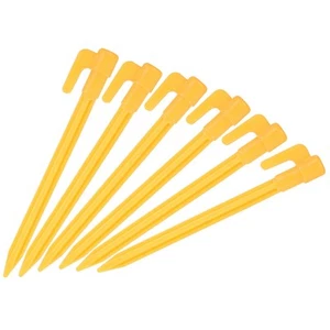 40Pcs Tent Stakes Plastic Camping Ground Pegs with Hook 14.5cm Yellow - Picture 1 of 4