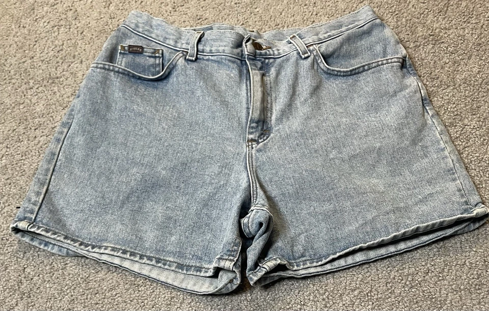 Pantalones Cortos Jean Riders Mom 16 Azul Denim 5” Entrepierna Tiro Alto Resistente Western De Colección Años 80 Foto 1 de 4