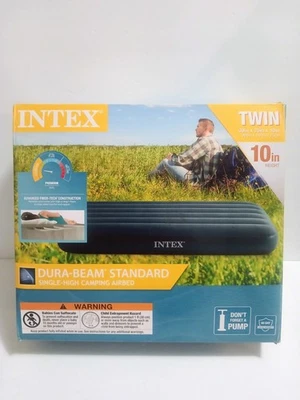 Cama de aire de camping Intex Dura-Beam estándar individual alta doble 39 pulgadas x 75 pulgadas x 10 pulgadas  Foto 1 de 2