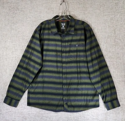 Camisa Mountain Hardwear Para Hombre L Verde Negra Rayas Manga Larga Exterior Informal Foto 1 de 4