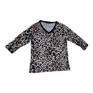 Blooming Jelly Top Womens Small Black Leopard Animal Print Safari Mob Wife Boho - Picture 1 of 9