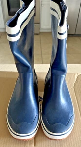Sperry Saltwater Women's Boots Duck Boots Sz 8 Navy Blue Free Shipping - Picture 1 of 5