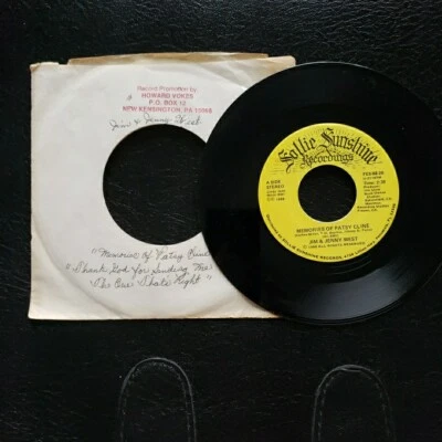 Jim & Jenny West Memories of Patsy Cline PROMO 7" Vinyl Record-45 - Image 1 of 4