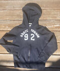 Abercrombie And Fitch Kids Muscle Boys Zip Hoodie Black Jacket Sz Medium Spellout