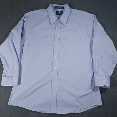 Stafford Dress Shirt Mens 18 34 Light Blue Wrinkle Free Pinpoint Oxford OCBD - Image 1 of 4