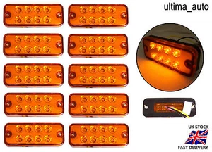 10x 12V 8 LED Côté Arrière Ambre Orange Clignotant Réflecteur Feux Lampe - Picture 1 of 2