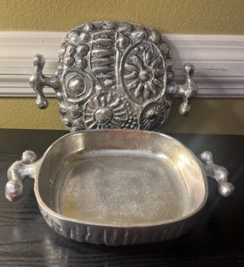 VTG Don Drumm Cast Aluminum Covered Casserole Square Dish MCM Brutalist - 1.5 QT - Picture 1 of 12